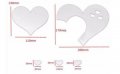 Стикери за стена Огледален стикер Сърце за украса декорация на стена бяна мебели, снимка 3