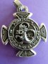 Античен сребърен кръст с дракон , снимка 1 - Колиета, медальони, синджири - 20873694