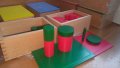 Цветни 40бр. цилиндри в 4 кутии Монтесори за възприятие и сензорика, снимка 4