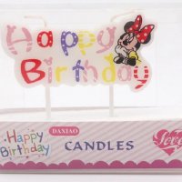 Minnie Mouse Мини Маус Happy Birthday свещ за торта Рожден ден детско парти, снимка 1 - Други - 24368819