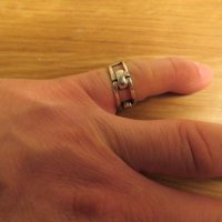 Моторджийски мъжки сребърен пръстен - уникален модел, снимка 1 - Пръстени - 24685927