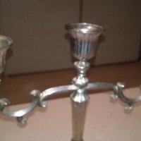 Silver plated-made in hong kong-антика-свещник- внос швеицария, снимка 10 - Колекции - 24209220
