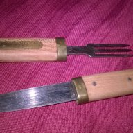 Стар комплект нож+вилица-25см-внос швеицария, снимка 1 - Антикварни и старинни предмети - 17682853
