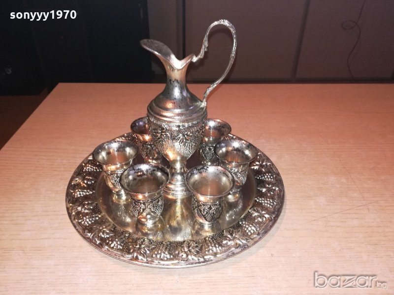 ретро колекция-поднос с кана и 6 чаши-внос швеицария, снимка 1
