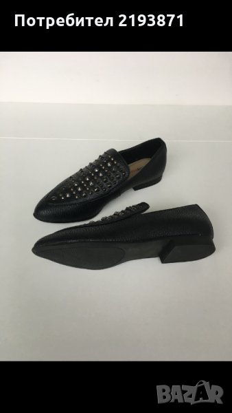 Кожени равни черни обувки с капси JustFab номер 36, снимка 1