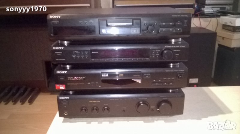sony ampli+sony cd+sony tuner+sony md-внос швеицария, снимка 1