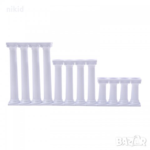 4 бр Гръцки елегантни колони подпори за етажи торта сватба и др пластмасови къси или дълги, снимка 5 - Други - 18464820