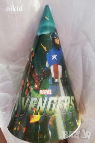 Avengers Отмъстителите Капитан Америка Айрън Мен картонена парти шапки шапка рожден ден, снимка 2 - Други - 25776303