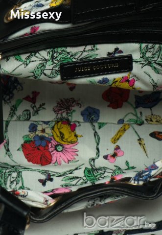 ПРОМО 🍊 JUICY COUTURE 🍊 Дамска чанта в черно и бяло BLACK & WHITE 21x28x14 см нова с етикети, снимка 3 - Чанти - 20943985