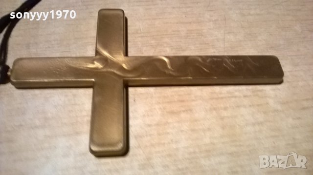 готин алуминиев кръст с въже за носене-23х13см-внос франция, снимка 4 - Колекции - 23167851