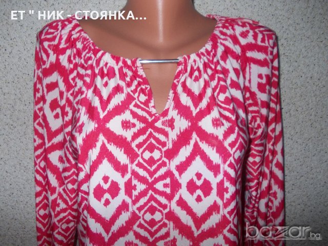 Блуза в червено и бяло L размер, снимка 2 - Блузи с дълъг ръкав и пуловери - 19087285