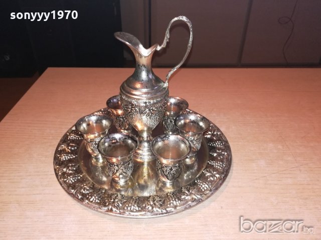 ретро колекция-поднос с кана и 6 чаши-внос швеицария