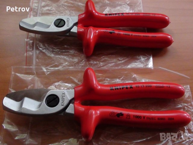 KNIPEX 95 17 200  VDE 1000 V - Професионални Кабелни Ножици 20 mm / 70 mm² , НОВИ , внос Германия, снимка 1 - Клещи - 25783691