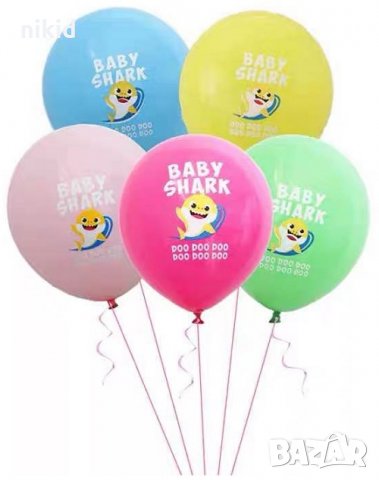 Бебе Акули Baby Shark латекс балон балони парти рожден ден, снимка 2 - Други - 25923181