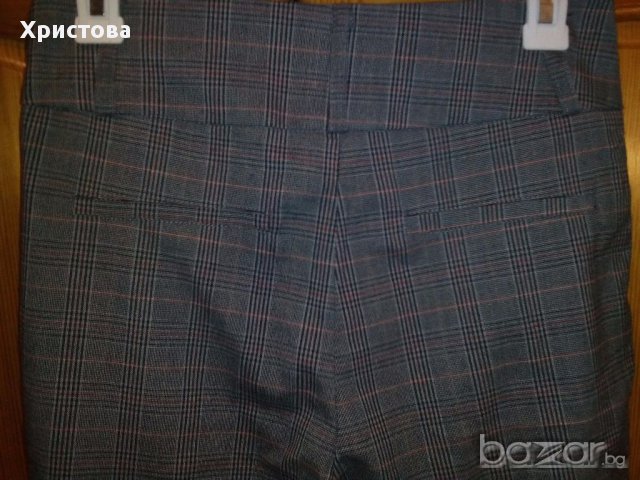 Актуален сив елегантен панталон с фино каре,р-р 38., снимка 3 - Панталони - 16277719