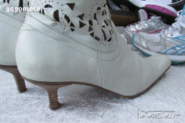 летни ботуши Laura Bellariva original White Summer Boots, N-37, естествена кожа,GOGOMOTO.BAZAR.BG®, снимка 9 - Дамски обувки на ток - 17046841