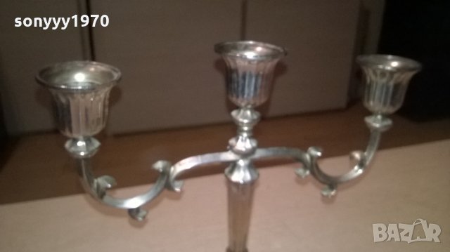 Silver plated-made in hong kong-антика-свещник- внос швеицария, снимка 10 - Колекции - 24209220