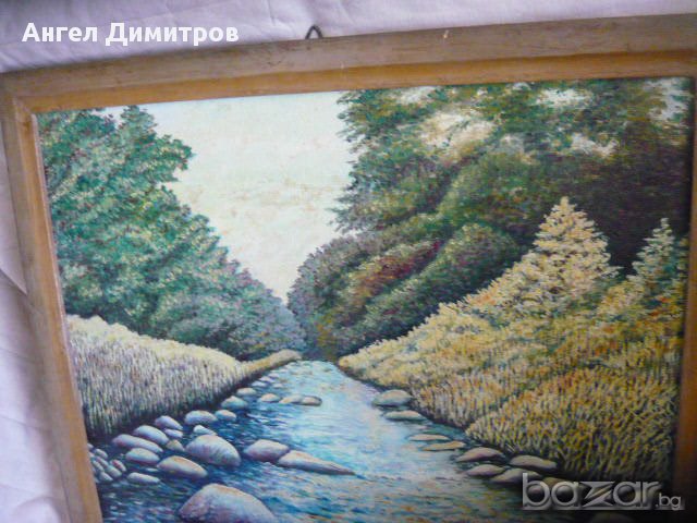 Маслена картина Христо Тодоров Янков Край Вършещ 1989, снимка 7 - Картини - 16741513