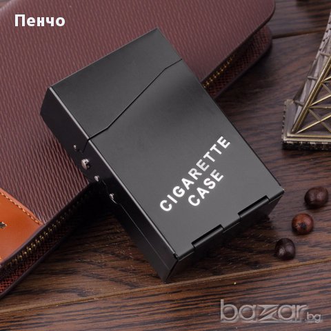 Кутия за цигари, метална цигарена табакера 80 мм с копче и пружина, снимка 2 - Табакери - 17213522