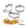 3 бр метални резци за Хелоуин Halloween прилеп тиква дух форми за сладки бисквитки форма резец, снимка 1 - Форми - 22520354