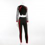 Спортен сет - клин и къса блуза с дълъг ръкав в черно и червено. КОД 614, снимка 4