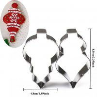 2 бр Коледни издължени играчки за елха метална форма резец украса бисквитки фондан пита тесто, снимка 1 - Форми - 20959817