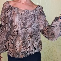 Ефирна блузка, снимка 1 - Блузи с дълъг ръкав и пуловери - 21042086