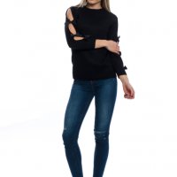 🎀 Дамски Пуловер с Декорирани 🎀 на ръкава 🎀, снимка 5 - Блузи с дълъг ръкав и пуловери - 23693672