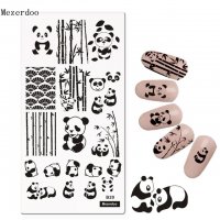 Mezerdoo B20 Панда плочка / щампа шаблон за печат на нокти маникюр, снимка 1 - Продукти за маникюр - 23732812
