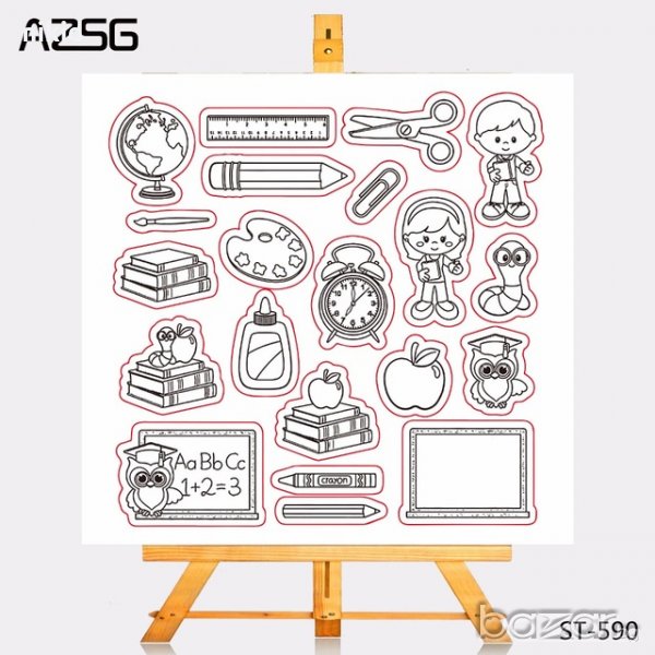 Училище силиконов гумен печат декор украса за бисквитки фондан Scrapbooking, снимка 1