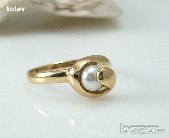 продаден!златен пръстен ЗАРАЖДАНЕТО НА ПЕРЛАТА 2.63 грама №56, снимка 2 - Пръстени - 17721526