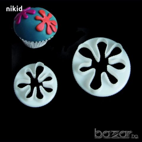 Леке Петно 2 бр сет пластмасови резци за тесто бисквитки фондан украса декорация торта, снимка 2 - Форми - 18787393