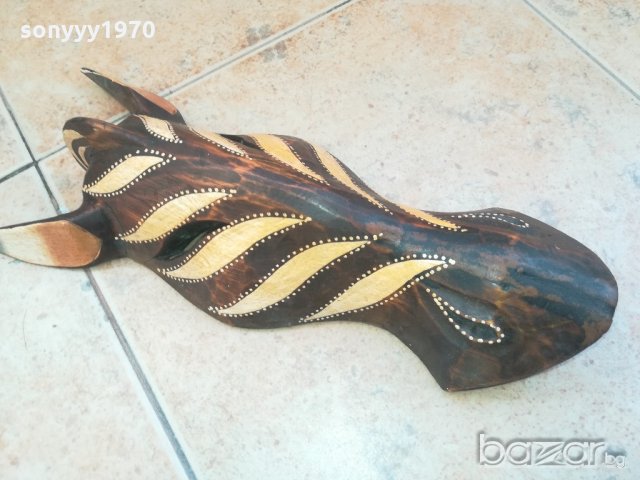 дървена маска-31х13х8см-зебра-внос швеицария, снимка 9 - Колекции - 21005185