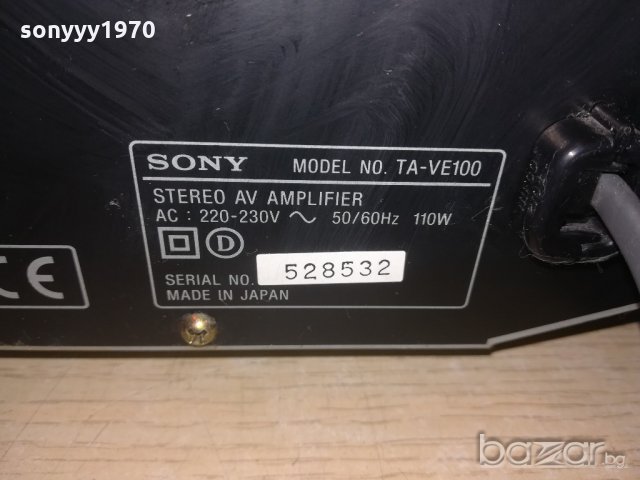 sony ta-ve100 amplifier-made in japan-внос швеция, снимка 15 - Ресийвъри, усилватели, смесителни пултове - 20361727