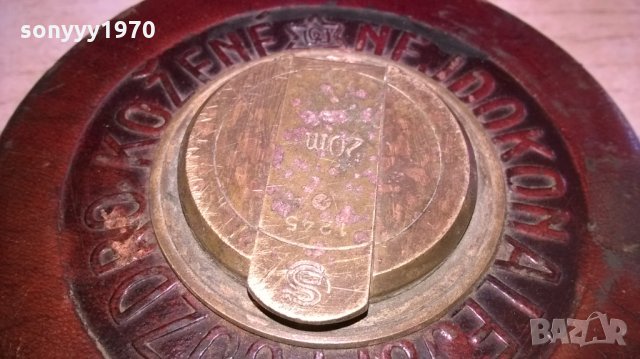 АНТИКА-стара кожена ролетка-кожа и месинг-метална лента, снимка 5 - Колекции - 24498383