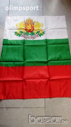 Знаме България с герб ново Размер 90х150см , снимка 1 - Фен артикули - 20130278