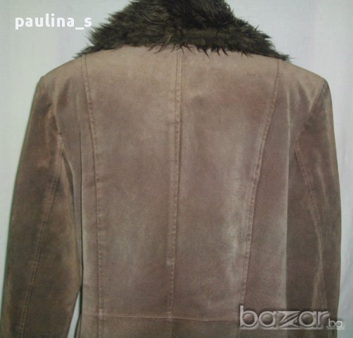 Палто с подвижна яка "Vroom & Dreesmann" / естествен велур, снимка 8 - Палта, манта - 15913966