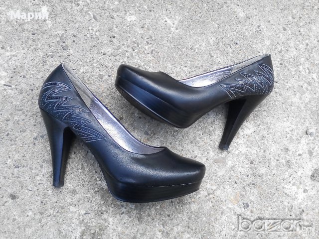 Ново!Естествена кожа-висок ток, снимка 1 - Дамски обувки на ток - 17681131