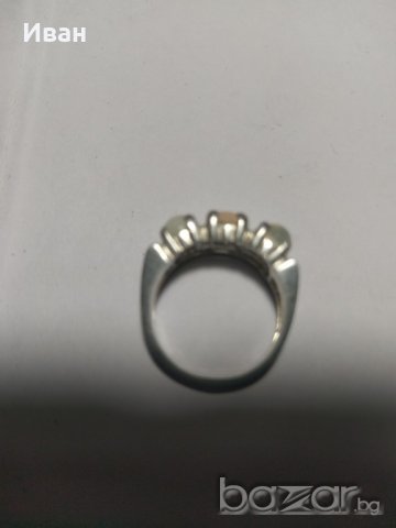 Сребърен пръстен с Опали, снимка 4 - Пръстени - 20885384