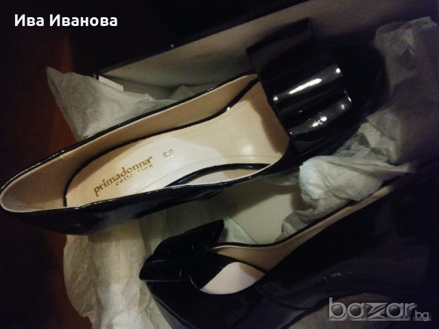 Елегантни черни лачени обувки, снимка 1 - Дамски обувки на ток - 10781932