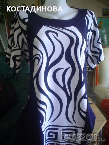 Блуза тъмно синьо и бяло , снимка 2 - Туники - 10460048