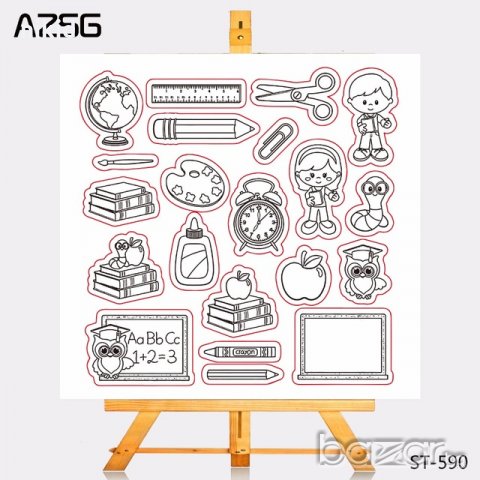 Училище силиконов гумен печат декор украса за бисквитки фондан Scrapbooking