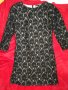 S Mango официална черна рокля с дантела хастар - пепел от рози , снимка 6