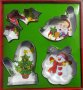 4 Коледни Ръкавица Имел Коледна топка Дядо Коледа Големи метални резци форми за сладки фондан тесто 