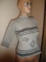 Нов кокетен сив дамски пуловер с поло яка, дамска блуза с дълъг (3/4) ръкав, топ, снимка 1 - Блузи с дълъг ръкав и пуловери - 9219696