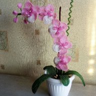 Орхидея от мъниста, снимка 2 - Декорация за дома - 16986339