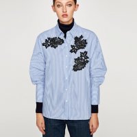 Zara риза с бродерия, снимка 1 - Ризи - 25543229