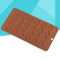 4 вида плитки релефни сърца сърце силиконов молд форма декор украса торта фондан шоколад мъфини, снимка 2 - Форми - 22692118