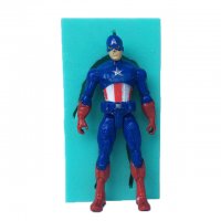 Капитан Америка Captain America 3D цяло тяло силиконов молд форма калъп фондан тесто украса гипс, снимка 1 - Форми - 23413641