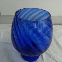 Кристална купа ваза чаша кобалт , снимка 8 - Антикварни и старинни предмети - 23822318